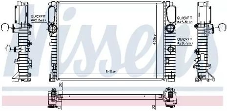 Радиатор охлаждения двигателя MERCEDES-BENZ E-CLASS, NISSENS (62797A)