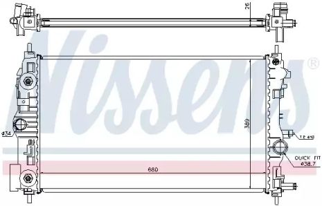 Радиатор охлаждения двигателя VAUXHALL ASTRA, OPEL ASTRA, NISSENS (630724)