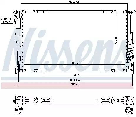 Радіатор охолодження двигуна BMW X1, Nissens (60832)