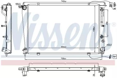 Радиатор охлаждения двигателя HYUNDAI H-1, NISSENS (67040)