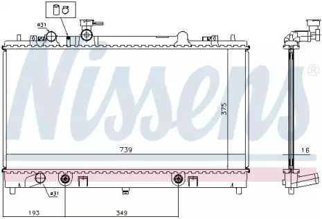 Радиатор охлаждения двигателя MAZDA 6, NISSENS (62465A)