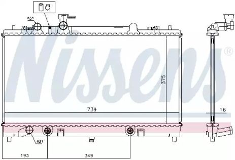 Радіатор охолодження двигуна MAZDA 6, NISSENS (62465A)