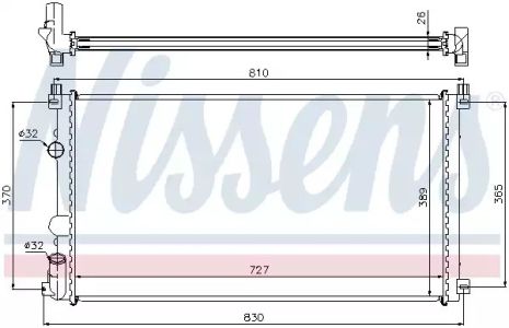 Nissan Interstar, Opel Movano, Nissens (63824A) Радіатор охолодження двигуна