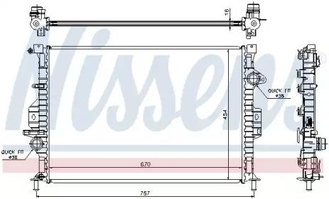 Ford Mondeo, Volvo V40, Nissens (66857) радіатор охолодження двигуна