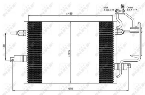 Радіатор, конденсор кондиціонера VAUXHALL MERIVA, OPEL MERIVA, NRF (35599)