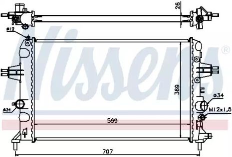 Радиатор охлаждения двигателя VAUXHALL ASTRA, OPEL ASTRA, NISSENS (630704)