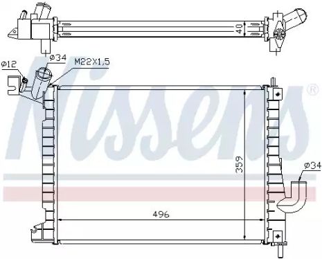 Радіатор охолодження двигуна VAUXHALL VECTRA, OPEL VECTRA, NISSENS (63019A)