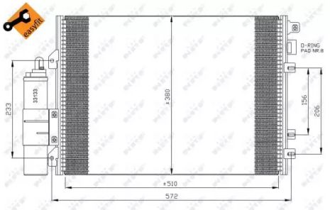 Радиатор, конденсор кондиционера NISSAN KUBISTAR, RENAULT KANGOO, NRF (35967)