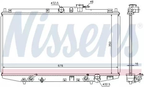 Радиатор охлаждения двигателя HONDA ACCORD, NISSENS (68117)