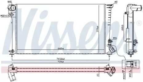 Партнер Peugeot, Citroyn XSara, Nissens (61315) Радіатор охолодження двигуна