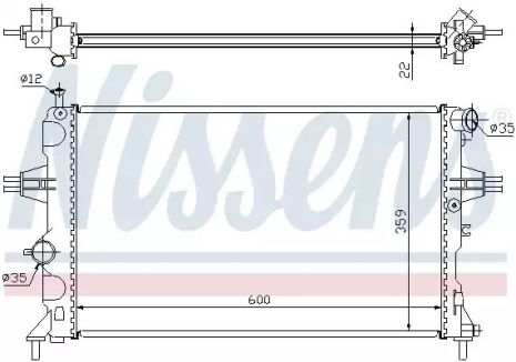 Радиатор охлаждения двигателя VAUXHALL ASTRA, OPEL ASTRA, NISSENS (630041)