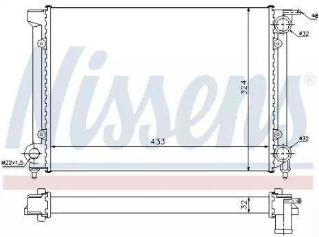 Радіатор охолодження двигуна VW Jetta, Nissens (651811)