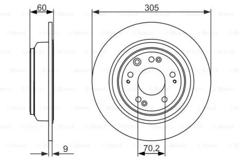 Диск гальмівний HONDA ACCORD, BOSCH (0986479740)