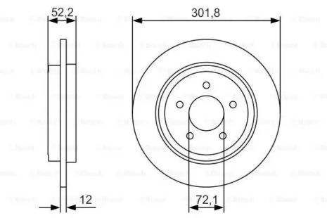 Диск тормозной FORD USA, BOSCH (0986479A53)