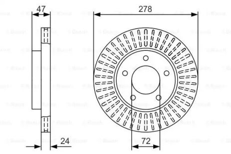 Диск тормозной FORD USA, BOSCH (0986479A52)