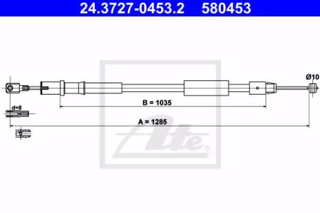 Трос ручного гальма MERCEDES-BENZ VITO, ATE (24372704532)