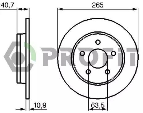 Диск гальмівний FORD C-MAX, PROFIT (50101226)