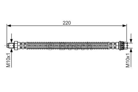Шланг гальмівний NISSAN PRIMASTAR, VAUXHALL VIVARO, BOSCH (1987481090)