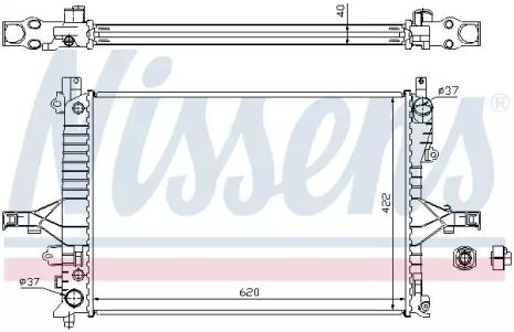 Радиатор охлаждения двигателя VOLVO XC70, NISSENS (65553A)