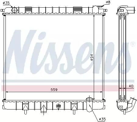 Радиатор охлаждения двигателя LAND ROVER, NISSENS (64302A)