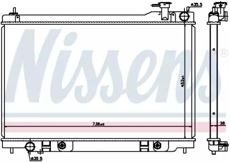 Радиатор охлаждения двигателя INFINITI FX, NISSENS (68119)