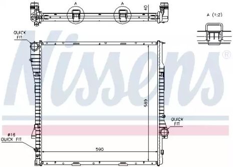 Радіатор охолодження двигуна BMW X5, Nissens (60787A)