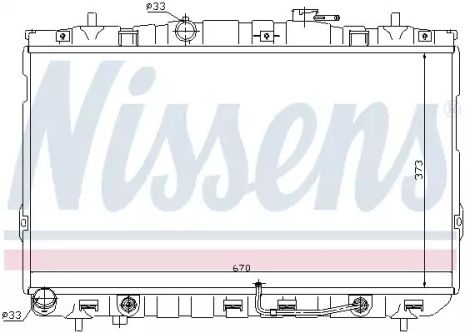 Радіатор охолодження двигуна HYUNDAI ELANTRA, NISSENS (67468)