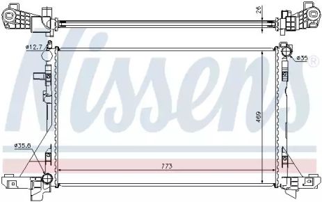 Радиатор охлаждения двигателя NISSAN NV400, OPEL MOVANO, NISSENS (630733)