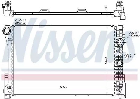 Радіатор охолодження двигуна MERCEDES-BENZ C-CLASS, NISSENS (67161)