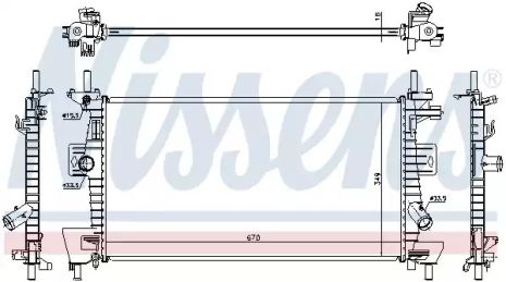 Радиатор охлаждения двигателя FORD FOCUS, NISSENS (69237)