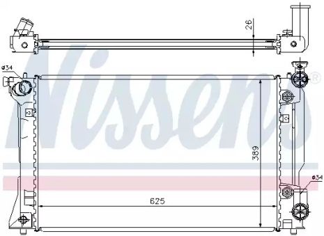 Toyota Avensis, радіатор охолодження двигуна Nissens (64668a)