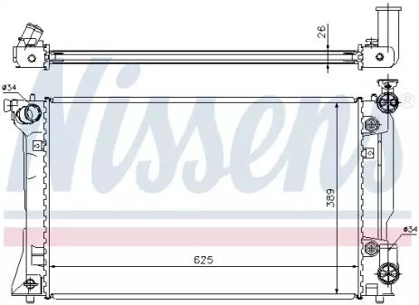 Toyota Avensis, радіатор охолодження двигуна Nissens (64668a)