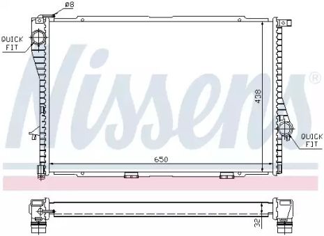 BMW 5, радіатор охолодження двигуна Nissens (60648a)