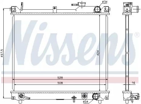 Радиатор охлаждения двигателя Suzuki GRAND VITARA, NISSENS (641757)