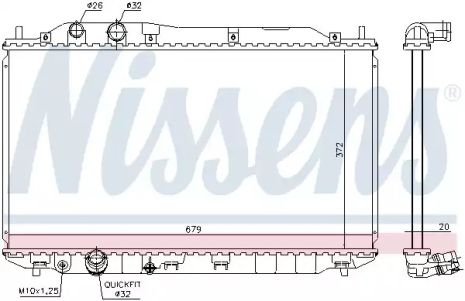 Радиатор охлаждения двигателя HONDA CIVIC, NISSENS (681384)