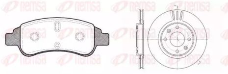 Комплект гальм, 2 диски+4 колодки PEUGEOT PARTNER, CITROËN C4, REMSA (884002)