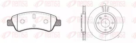 Комплект гальм, 2 диски+4 колодки PEUGEOT 208, CITROËN C-ELYSEE, REMSA (884000)