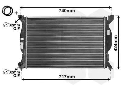 Радиатор охлаждения двигателя SEAT EXEO, AUDI A4, Van Wezel (03002201)