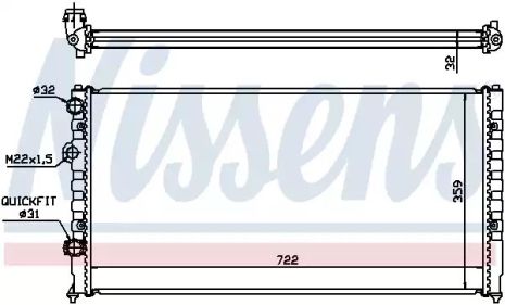 Радіатор охолодження двигуна VW Passat, Nissens (65252)