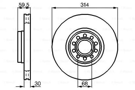 Диск тормозной AUDI A6, BOSCH (0986478617)