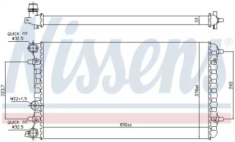 Радіатор охолодження двигуна VW NEW, NISSENS (65228)