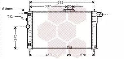 Радиатор охлаждения двигателя DAEWOO NEXIA, Van Wezel (81002001)