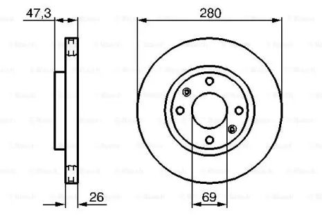 Диск тормозной HYUNDAI ELANTRA, BOSCH (0986479229)