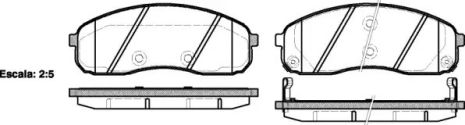 Комплект гальмівних колодок, дискове гальмо KIA CARNIVAL, REMSA (124402)