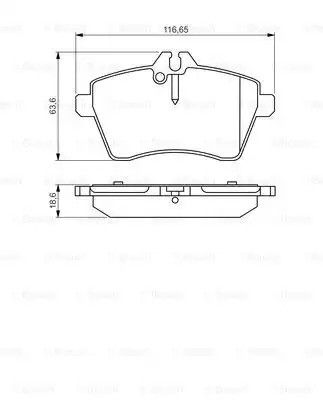 Набір гальмівних прокладок, диск-гальмо Mercedes-Benz B-Class, Bosch (0986495273)