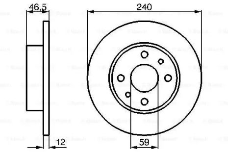 Диск тормозной INNOCENTI ELBA, AUTOBIANCHI Y10, BOSCH (0986478353)