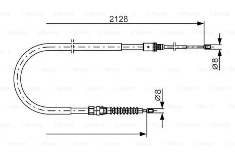 Трос ручного тормоза PEUGEOT 308, BOSCH (1987482324)