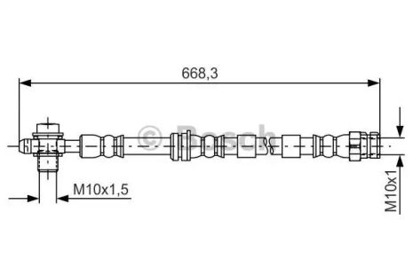 Шланг тормозной CUPRA LEON, SKODA KAROQ, BOSCH (1987481693)