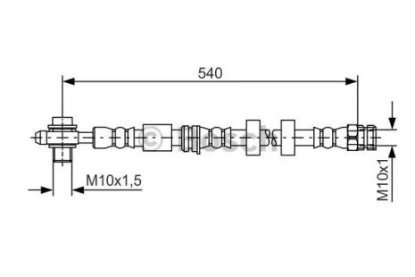 Шланг гальмівний SKODA FABIA, AUDI A1, BOSCH (1987481566)