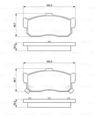 Гальмівні колодки, Nissan Cefiro, Bosch (0986461144) Диск гальмо